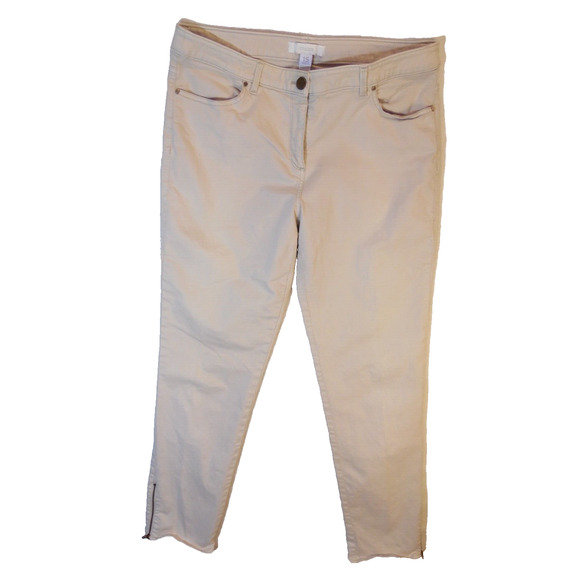 Chico's Jeans Womens 15 Beige Denim So Slimming‎ Ankle 32x28.5 EUC - Picture 2 of 12